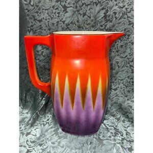 VTG Bern Yut Ceramic Pitcher Czechoslovakia Art Pottery 1.5 L Colorful Decor #t
